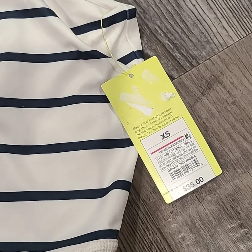 All In Motion High Neck Navy Striped Mini Active Dress Size XS - Picture 5 of 5